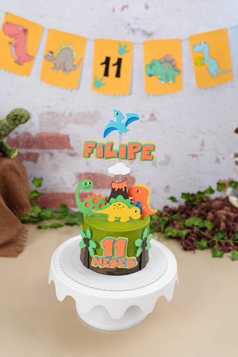 Bolo para smash the cake tema Dinossauros