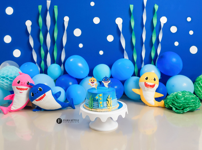 Smash the Cake Baby Shark para menino Brasília