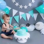 smash the cake tema inverno bebe com colher de pau