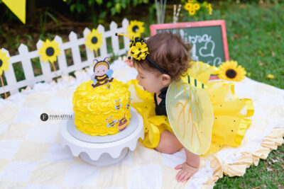 Smash the cake externo em Brasília com cenário completo